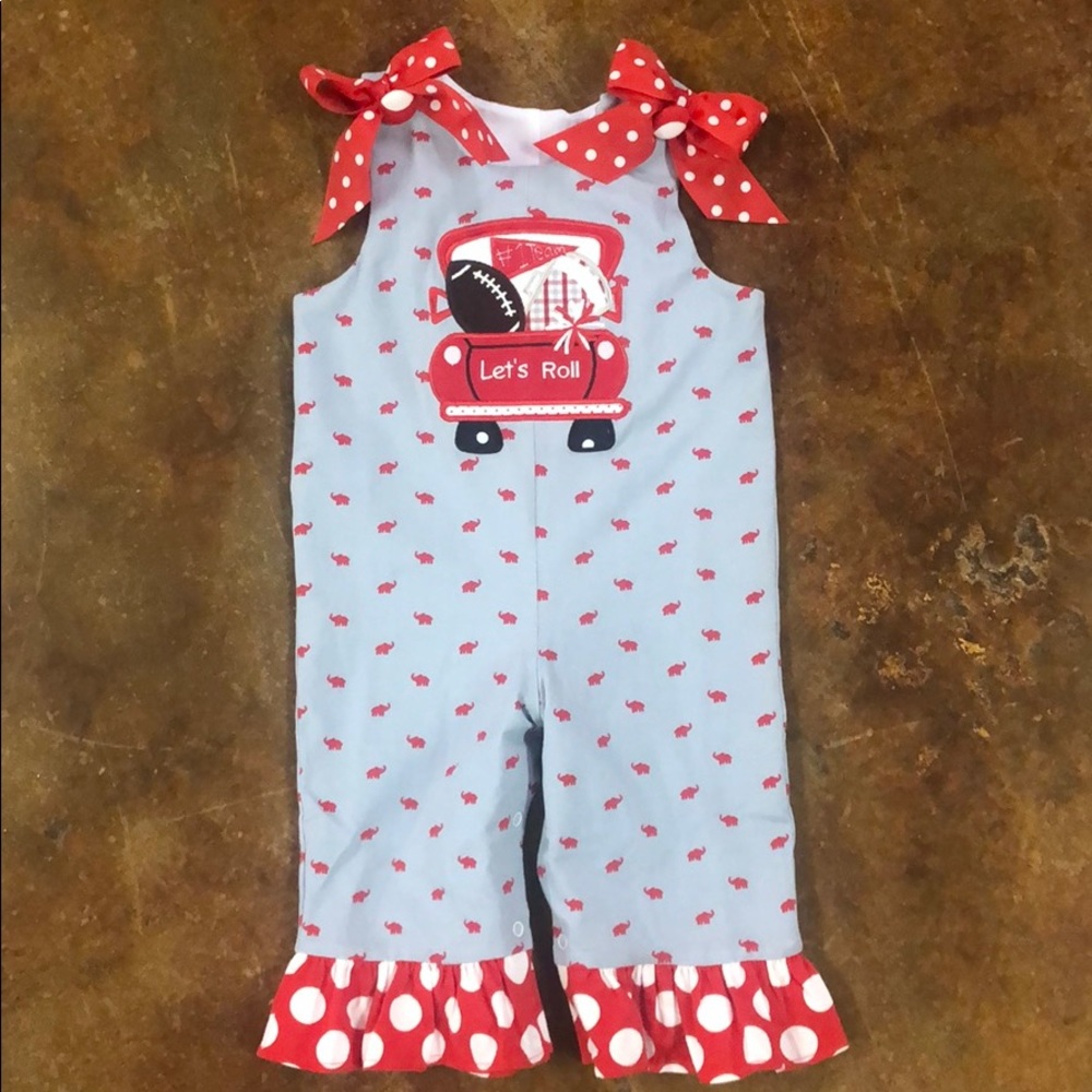 Banana Split Girls Alabama Let’s Roll Romper